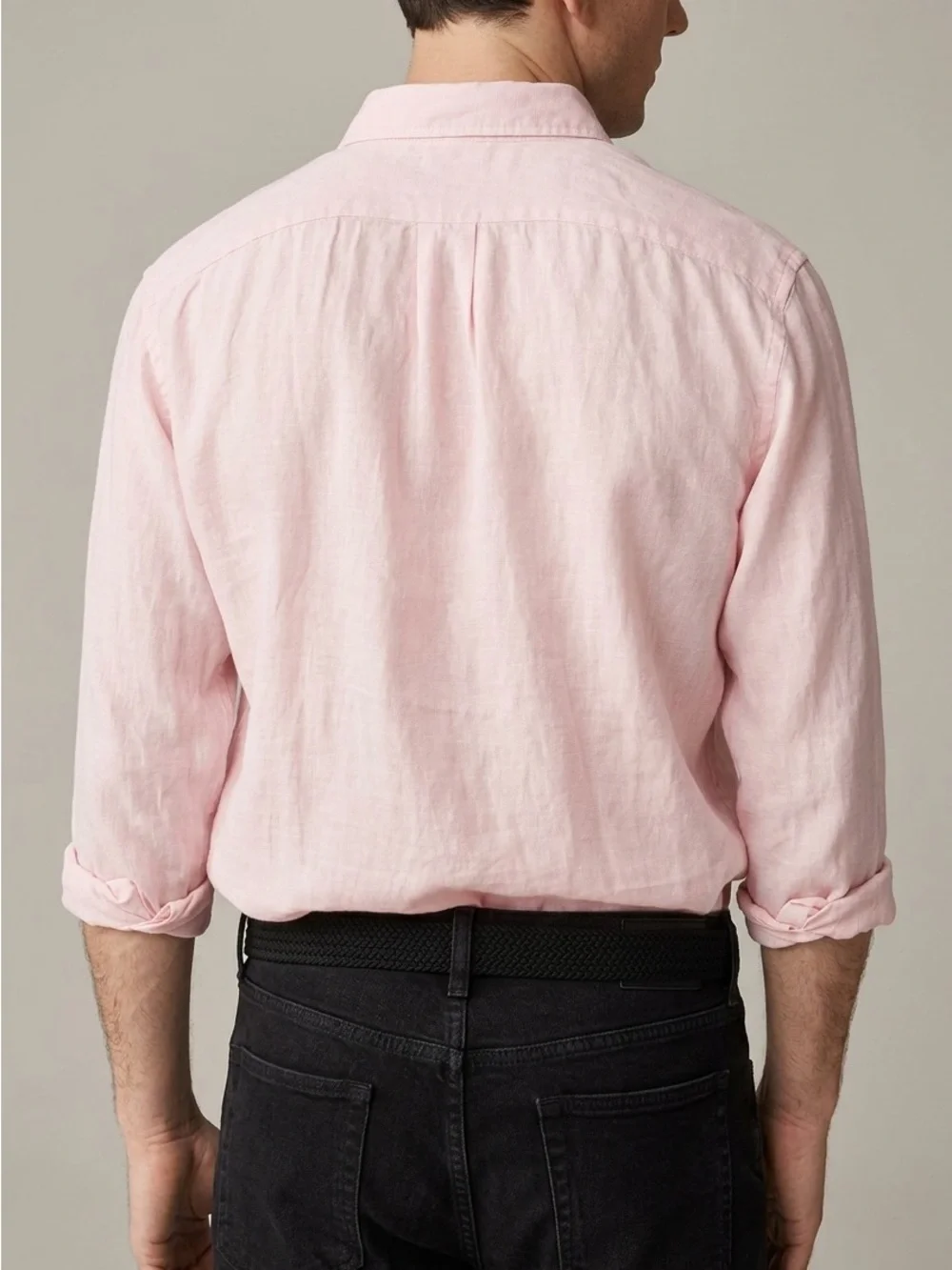 NWT - J. Crew Baird McNutt Irish Linen Slim ButtonUp Pale Blush Pink Shirt - M